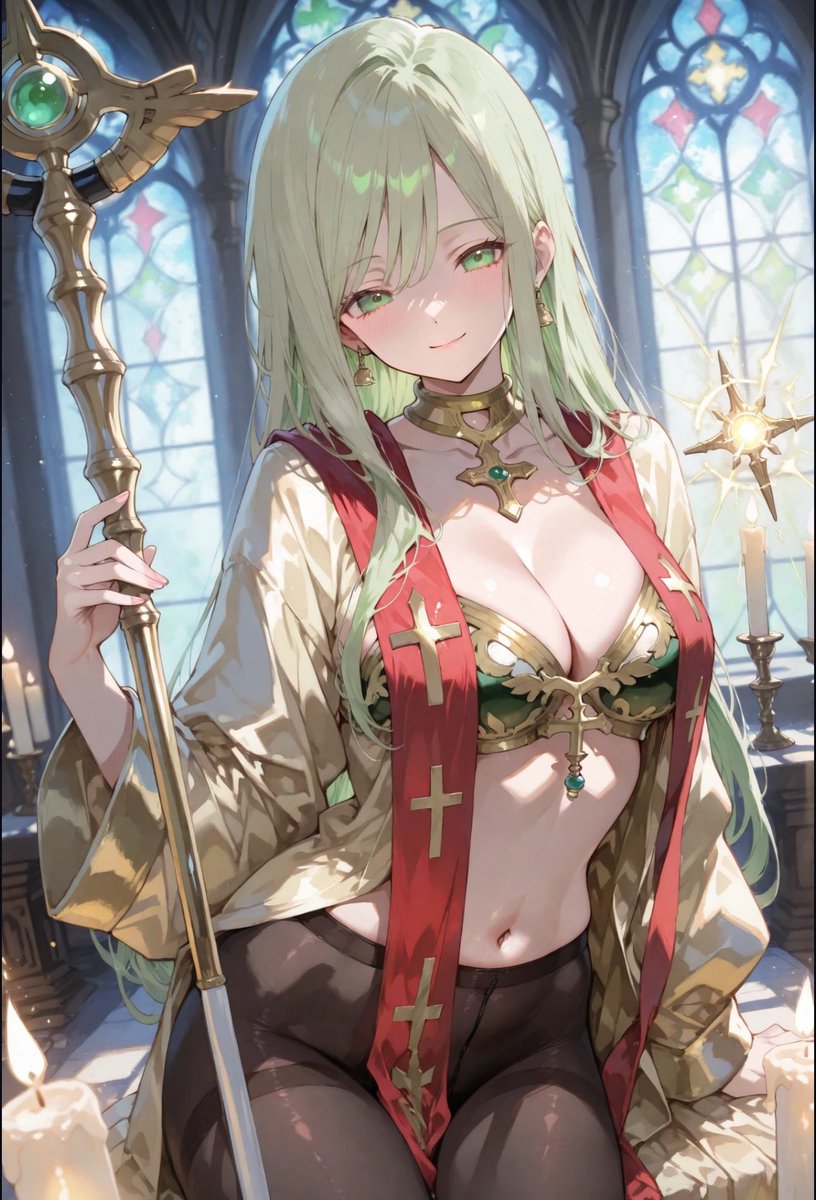 chimu_chimu_c's tweet image. 仕事終わったー✨
今日はヤバすぎ😭
回復魔法使えるようになりたいー、と言う事でセクシー僧侶ちゃん

#AIart 
#AIイラスト
#AIイラスト好きさんと繋がりたい