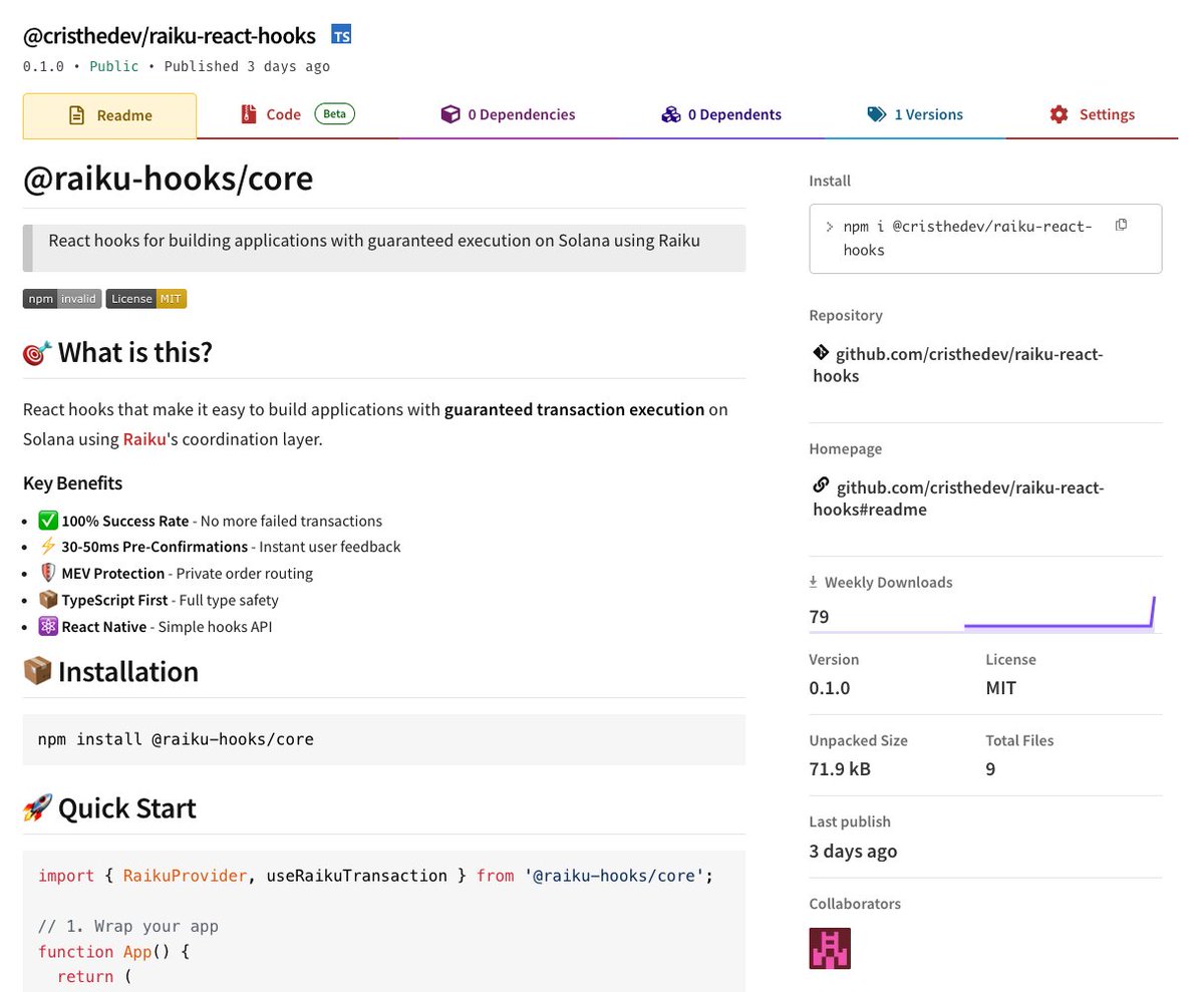 cris_thedev's tweet image. Just finished my FIRST submission for Raiku - Inevitable Ideathon 💥

The reason I call it first is because I&apos;m doing some more submissions to submit on it.

I really love the architecture and how @raikucom is building - very practical and solves @solana&apos;s painful problem.

Just…