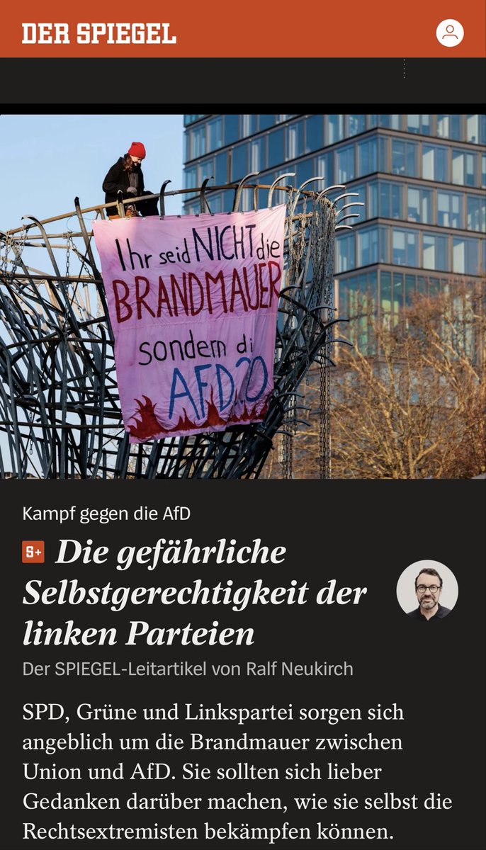 Cool. Die Union und FDP haben den AfD-Sprech jahrelang legitimiert, nun sind es wieder die Linken Parteien, die es nicht verstanden haben wollen. 🙄

Das Narrativ ist wieder das alte: Wenn die Rechten erstarken, liegt’s angeblich wieder auch zu einem guten Teil an der moralischen