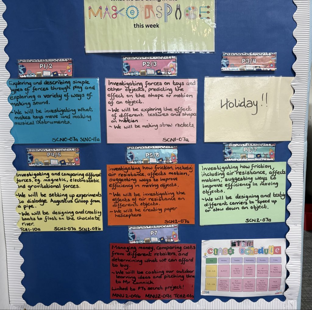 This week in the <a href="/saintandrewsps/">Saint Andrew's Primary</a> Makerspace we will be exploring forces! Here is a sneaky peek of the learning that will be taking place 🫣 <a href="/inflt949/">Mrs Thomson P1/2</a> <a href="/BonarMrs/">MrsKarenBonar</a> <a href="/MissStaunton25/">Miss StauntonP3/4</a> <a href="/_Miss_Kane/">P4/5 with Miss Kane</a> <a href="/P6_5MrsMillar/">P6/5</a> <a href="/GisbeyMrs/">Mrs GisbeyP7/6</a> <a href="/MissFlemingStA/">P7 with Miss Fleming</a>