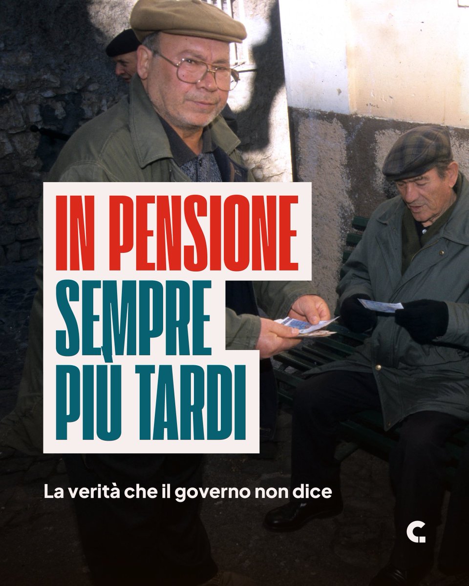 collettiva_news's tweet photo. Altro che blocco dell’aumento dei requisiti: la prossima Legge di Bilancio conferma l’adeguamento alla speranza di vita. Un meccanismo che farà scattare un progressivo innalzamento sia dell’età per la pensione di vecchiaia sia dei requisiti contributivi per la pensione anticipata. Nel dettaglio:
dal 2027 aumento di 1 mese;
dal 2028 aumento di 3 mesi;
e, secondo le stime già note, dal 2029 si aggiungeranno altri 2 mesi.
Risultato? Pensione di vecchiaia a 67 anni e 5 mesi, e pensione anticipata con 43 anni e 3 mesi di contributi (42 anni e 3 mesi per le donne). Un percorso che smentisce in modo clamoroso le promesse del governo Meloni: nessun blocco, nessuna tutela, nessun superamento della Fornero. Solo un progressivo allungamento dell’età lavorativa, che costringe milioni di persone a restare al lavoro sempre più a lungo e con pensioni sempre più basse.

Gli unici esclusi dall’aumento restano i lavoratori gravosi e usuranti: appena l’1,7% di chi andrà in pensione nei prossimi anni. Tutti gli altri dovranno lavorare di più per ricevere di meno.
Ancora una volta, la Legge di Bilancio del governo Meloni si abbatte sul sistema previdenziale. Un colpo durissimo che riduce le tutele, cancella la flessibilità in uscita e irrigidisce ulteriormente l’accesso alla pensione. Altro che superamento della legge Fornero: l’esecutivo che ne aveva promesso l’abolizione la sta, di fatto, rafforzando. È la quarta manovra consecutiva che interviene sulle pensioni senza una visione riformatrice, senza prospettiva e senza risposte ai bisogni reali delle persone.

“Nonostante le promesse elettorali, viene nuovamente azzerata ogni forma di flessibilità in uscita – denuncia Ezio Cigna, responsabile delle politiche previdenziali della Cgil nazionale –. Non vengono prorogate nemmeno Quota 103 e Opzione Donna, già fortemente penalizzata negli ultimi anni. In questo modo si chiude la possibilità per lavoratrici e lavoratori di accedere alla pensione prima dei requisiti Fornero”