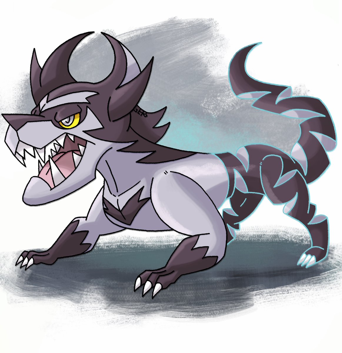 🐕🌫️Thylusive👿🐕

A Dark/Normal-Type-"They were thought to be extinct until recently, when scientists discovered that the species is “just too good at blending in.” Its lower body can disappear into their environments, praying on any Ghost-type that comes near them!"