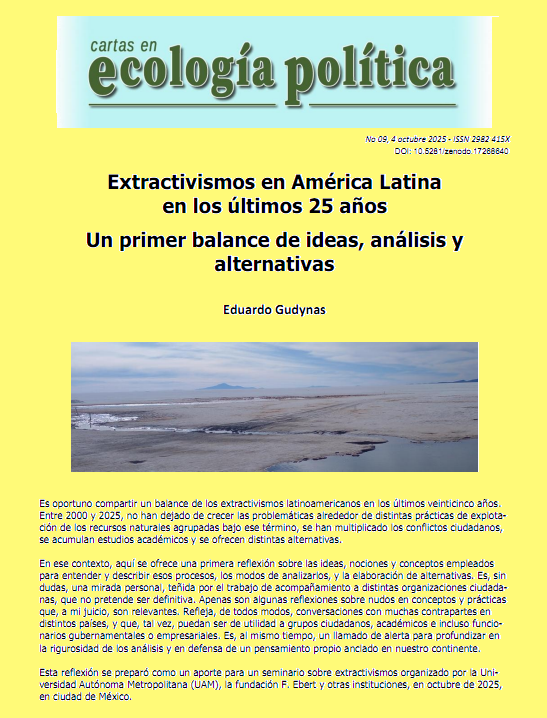 EGudynas's tweet photo. Para saber más: un balance de algunos nudos conceptuales y problemas prácticas al pensar los extractivismos: desde la definición a sus consecuencias. Un balance de últimos 25 años en Ecología Política en https://t.co/4ipCeSZrDo 
(Subscribite, es gratis) https://t.co/Kw6D6Rdres
