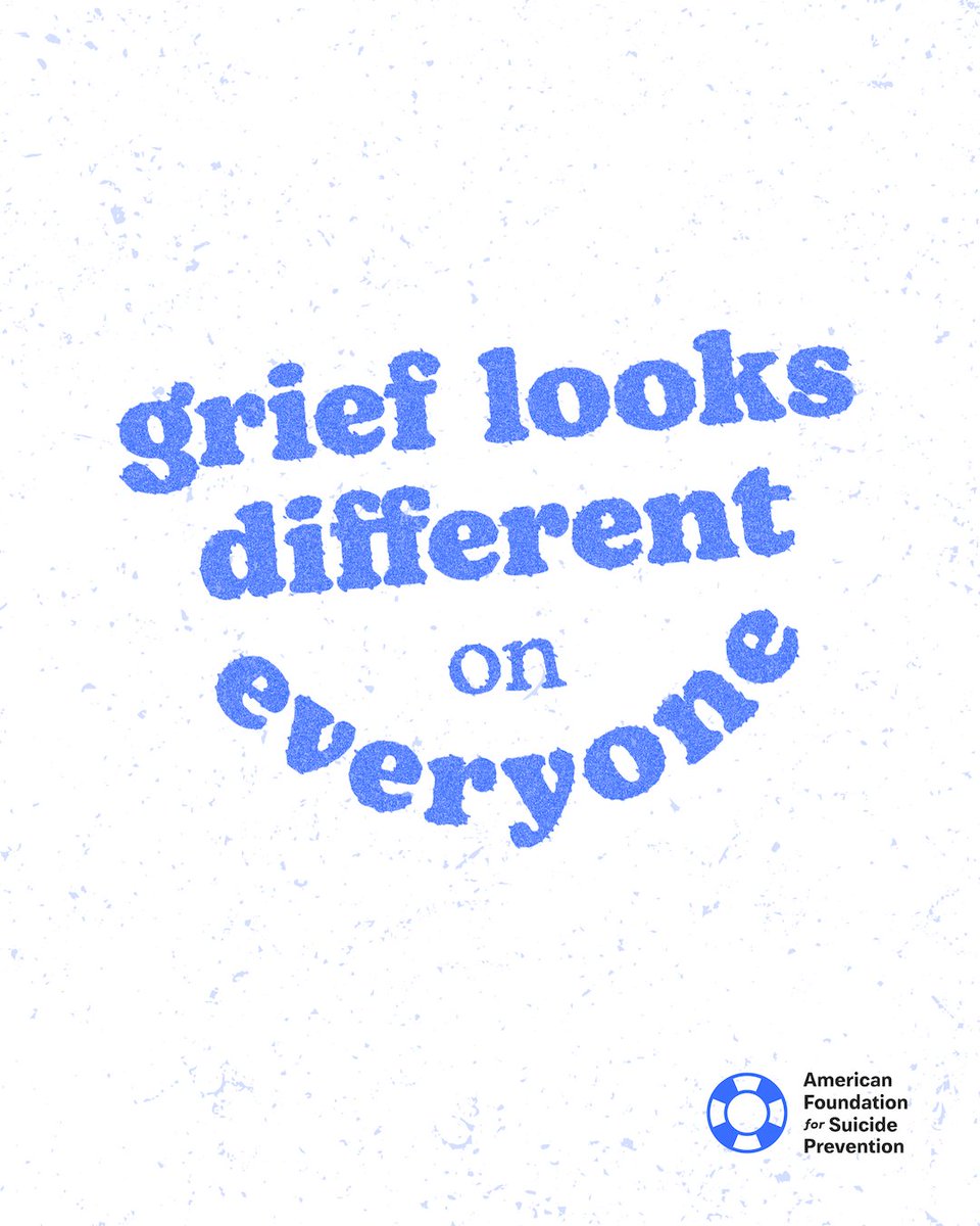 It's okay if your grieving journey looks and feels different than others. Focus on yourself and give yourself grace during this difficult time.💙

For resources for survivors of suicide loss, visit afsp.org/suicideloss