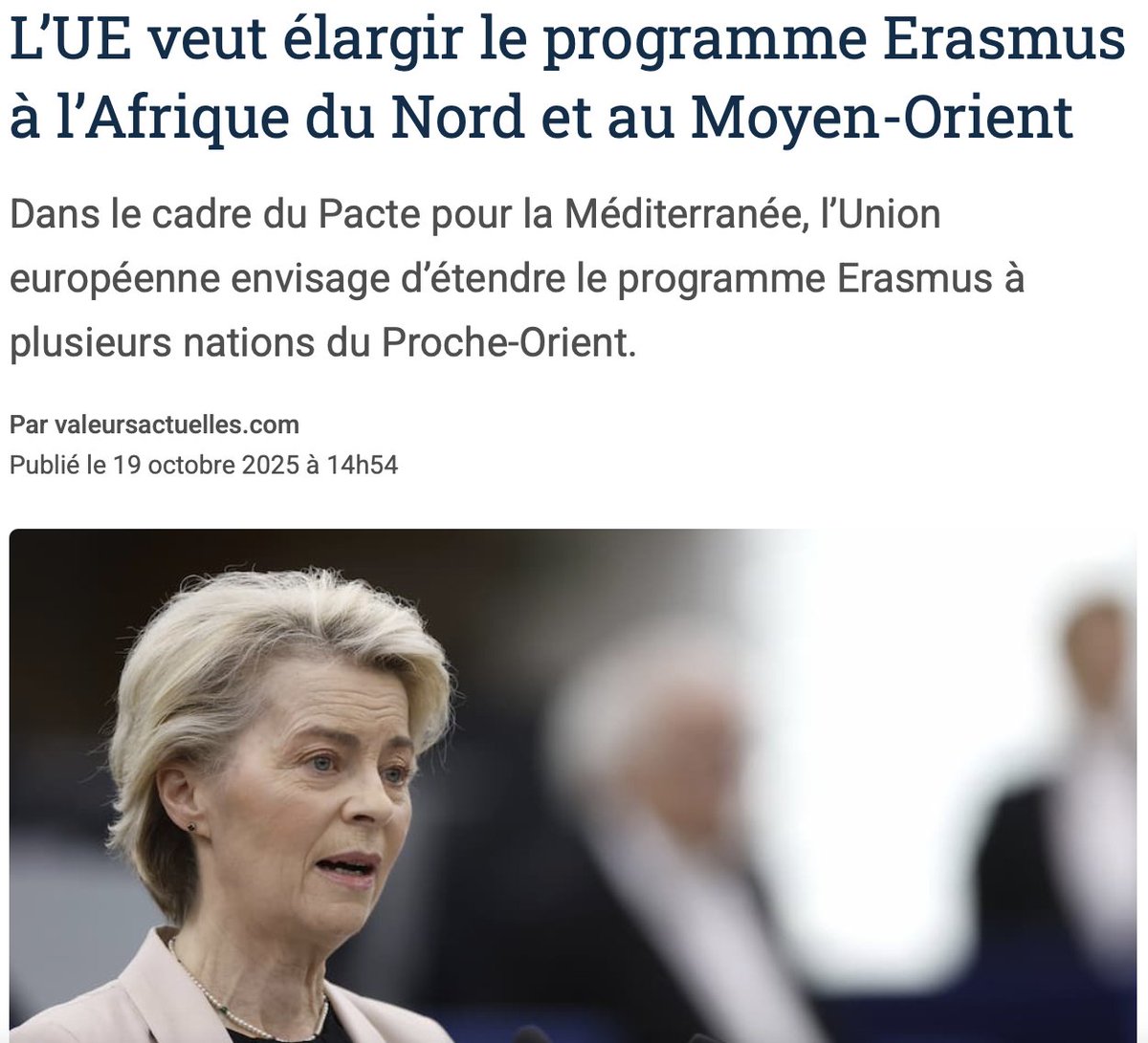 dupontaignan's tweet image. Ils sont devenus fous ! Nouvelle aberration de l’Union européenne avec l’élargissement du programme Erasmus aux pays du Moyen-Orient . Tout est bon pour accroître la submersion migratoire! L’UE nous tue, LIBÉRONS-NOUS.