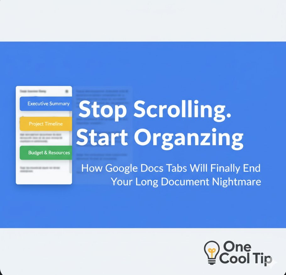 OneCoolTip's tweet image. 📑How to Use Tabs in Google Docs

The new tabs feature in #GoogleDocs means no more endless scrolling. Break your document into sections &amp;amp; keep everything organized.

READ MORE BELOW👇

#Productivity #GoogleWorkspace @GoogleWorkspace