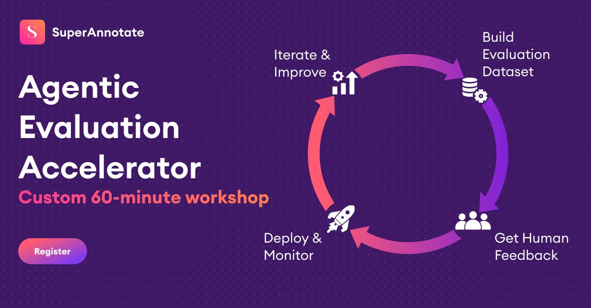 superannotate's tweet image. Ever wonder how @Databricks and @flotracker run their AI evals? 

Join our new hands-on workshop:
✅ Custom eval workflow for your use case
✅ Human-in-the-loop review setup
✅ LLM judges that actually work

👉  buff.ly/3fuwOAt