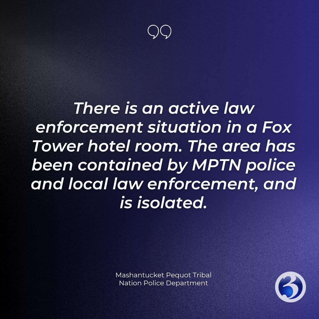 WFSBnews's tweet image. UPDATE: Mashantucket Pequot Tribal Nation police released a statement about the situation at #Foxwoods. wfsb.com/2025/10/20/inc…