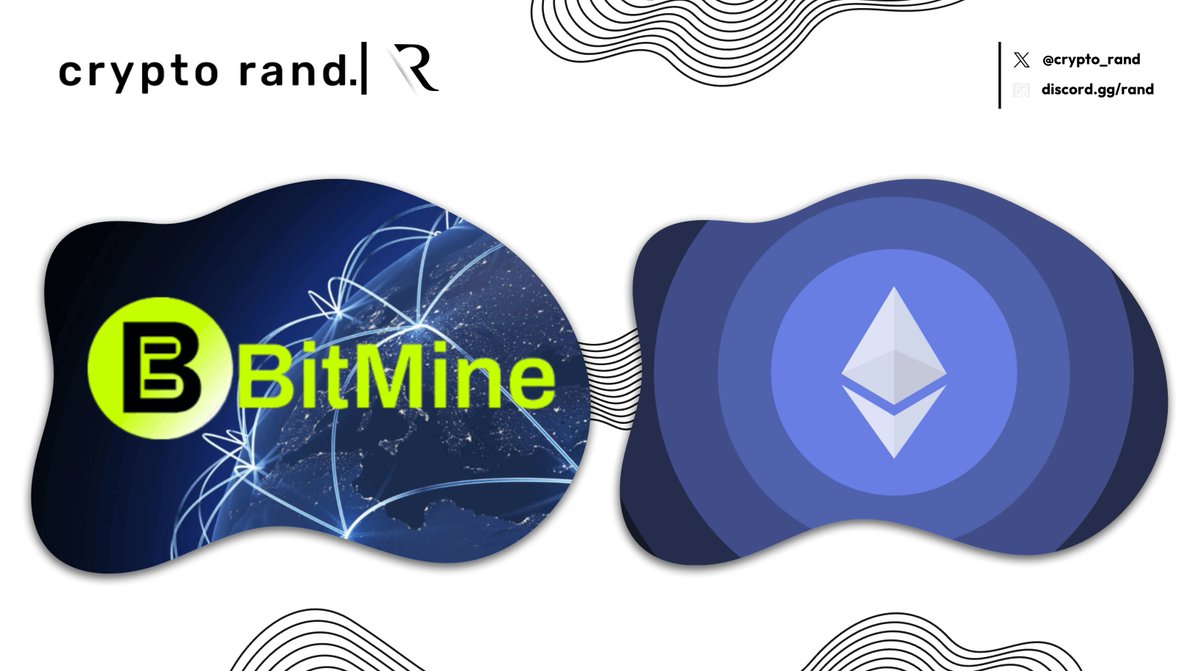 cryptorand's tweet image. Tom Lee&apos;s #Bitmine bought 203,826 $ETH worth $823.5 million last week.

You are not bullish enough on #Ethereum.