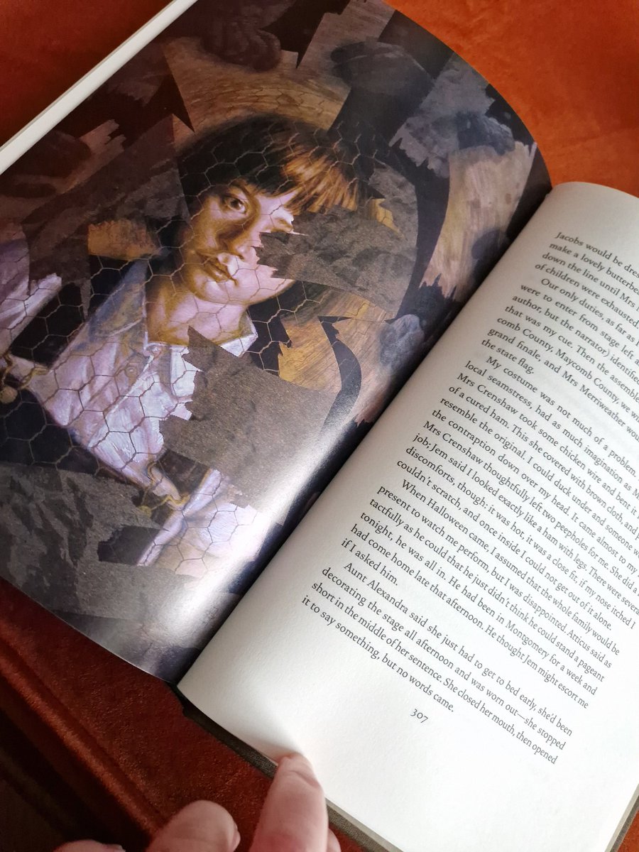 RinaMMc's tweet photo. A stunningly illustrated Folio Society copy of To Kill a Mockingbird. Beautiful birthday present from @Otisbragg https://t.co/SdyeZdRCYV