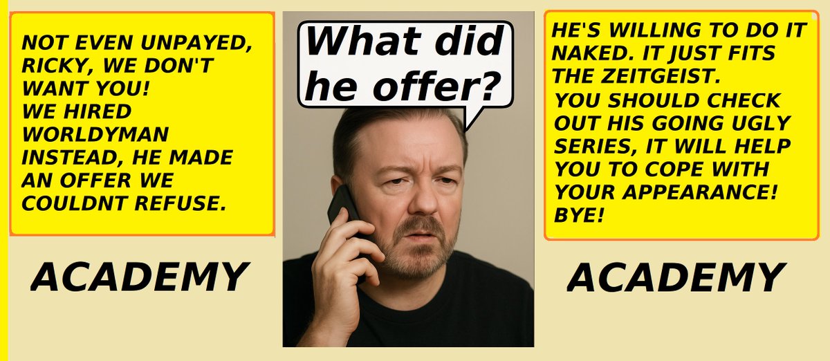 WorldyisCooler's tweet photo. @rickygervais @TheAcademy  :) #worldyman https://t.co/KSy5pm5HSq