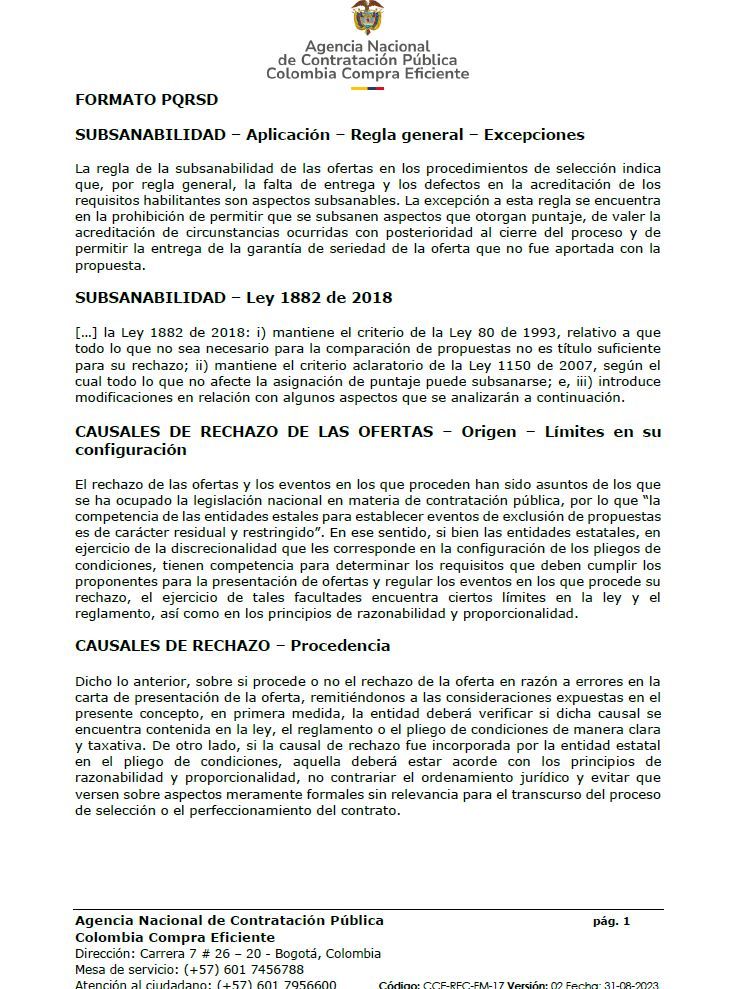 comprapublica_'s tweet photo. ✏️¿Es posible en una mínima cuantía subsanar la carta de presentación de la oferta para cambiar la participación de una persona natural por una persona jurídica?

Colombia Compra: No. Implicaría presentación extemporánea y cambio de proponente

Descarga aquí👇
https://t.co/7u7n3lMATJ