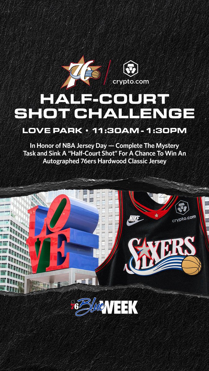 jersey giveaway in honor of #nbajerseyday 

come find us at Love Park today! 