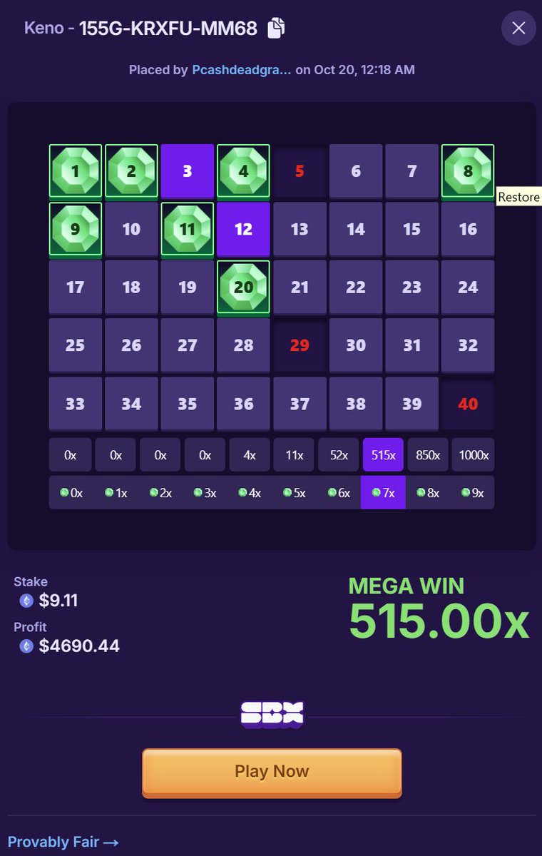 MoonsRewards's tweet image. 🚨 MASSIVE WIN ALERT 🚨
One of my HIGHROLLERS just hit a 515x on KENO 🔥

We’re now officially sponsored by SBX 💎
To celebrate, I’m giving away $50 to one lucky person who signs up &amp;amp; plays under me 👇

👉 sbx.com/sign-up?r=MOON
Let’s run it up together 🚀💰
#SBX #Keno
