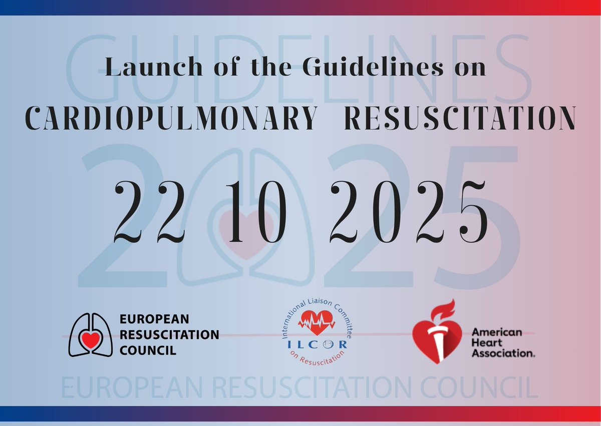 💙 Keep updated with this important information about the Joint Guidelines launch of the Guidelines on Cardiopulmonary Resuscitation 2025, on October 22, 2025, in Rotterdam. This event is a collaborative effort between the ERC, AHA, ILCOR.
❤️ All the different sessions will be