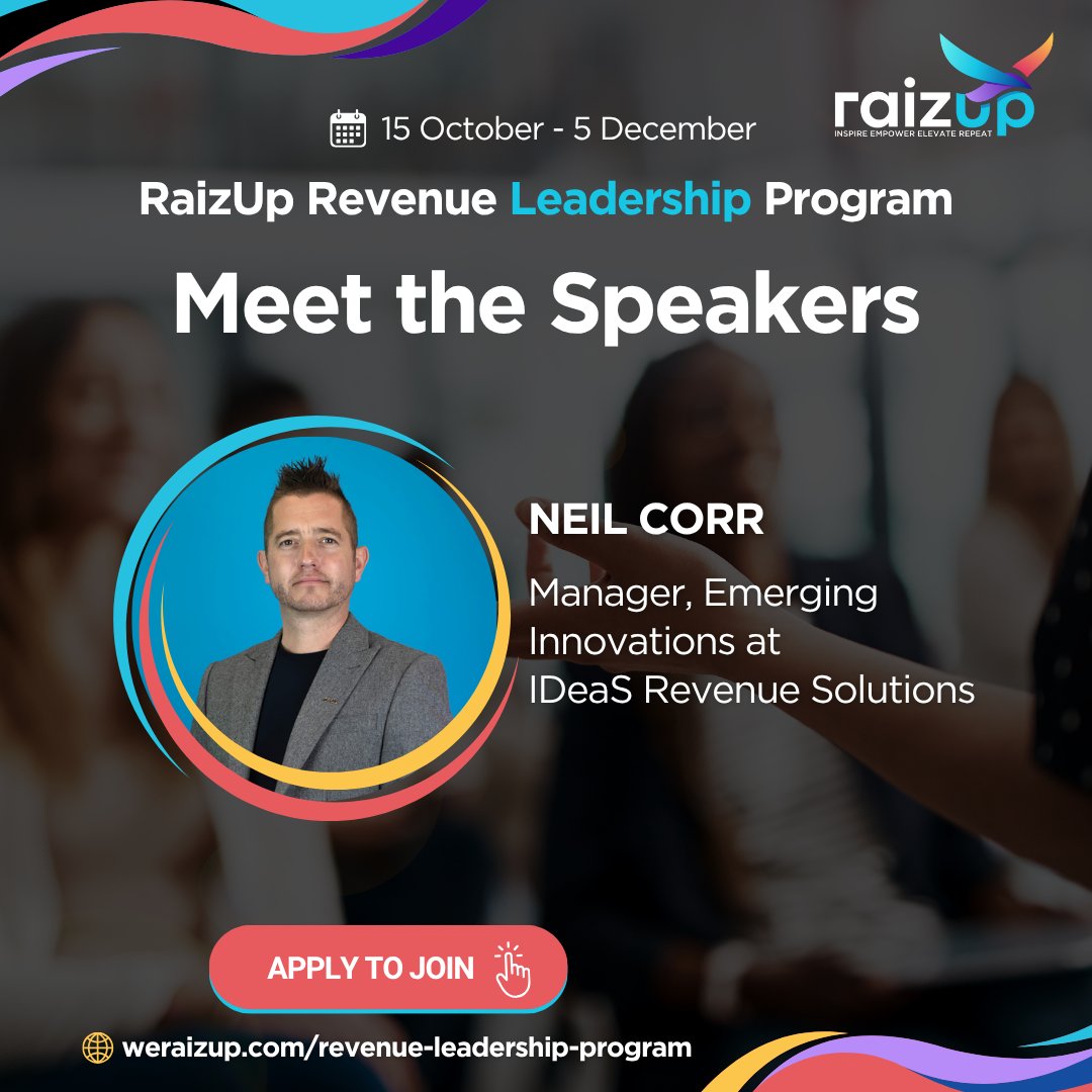 Excited to be contributing to the <a href="/we_raizup/">RaizUP ( ex WHTT )</a> Revenue Leadership Program with a session on Total Profit focus, moving beyond guestroom revenue management #RevPlan <a href="/IDeaS_RevOpt/">IDeaS a SAS Company</a>