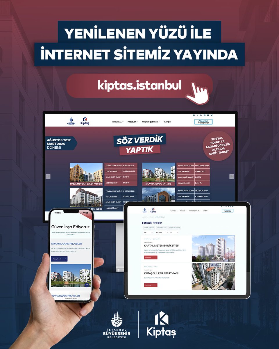 Yenilenen yüzü ile internet sitemiz yayında!

Günümüz trendlerini yakalayan, kullanıcı dostu yeni sitemizi keşfetmek için; 

👉🏻 kiptas.istanbul