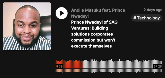 africanroundup's tweet image. 1/3 🎧: NEW POD - Prince Nwadeyi tells @MasukuAndile that corporates commissioned the insights but wouldn&apos;t take the execution risk. So, he quit selling research and started building businesses serving 🇿🇦&apos;s R600bn informal economy. #TechTidesTuesday

🎧👉🏾 pod.link/1152011645/epi…