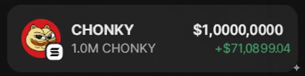Finally 1M $CHONKY secured.

Now send it to $1 with haste.