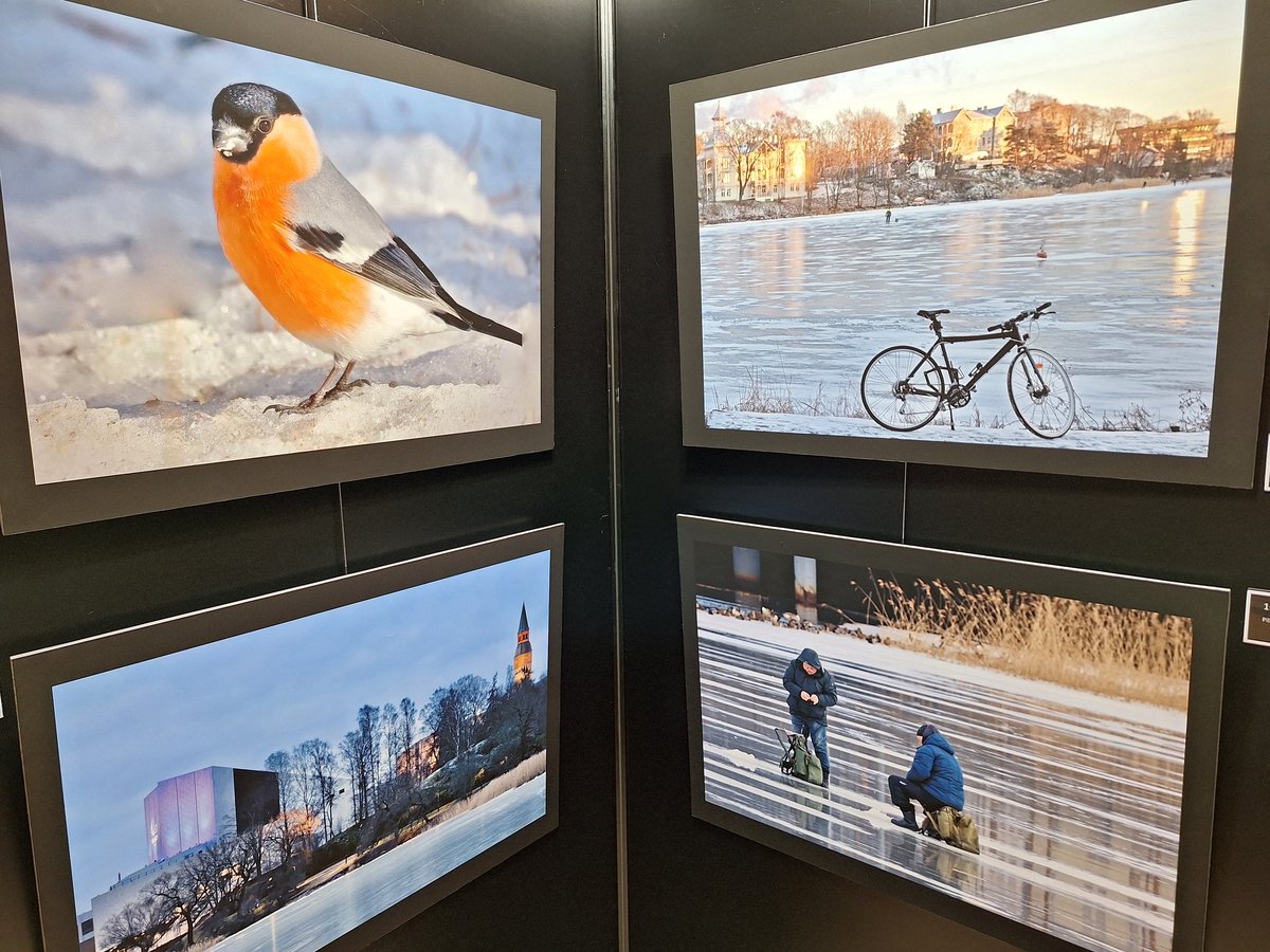 PTClements's tweet photo. Great to join former Finnish Ambassador to London Minister Pertti Salolainen at his photo exhibition in Finlandia Hall.   The photos show the amazing and fragile biodiversity of Töölönlahti - a beautiful part of Helsinki. https://t.co/OYyUfJ7rdB