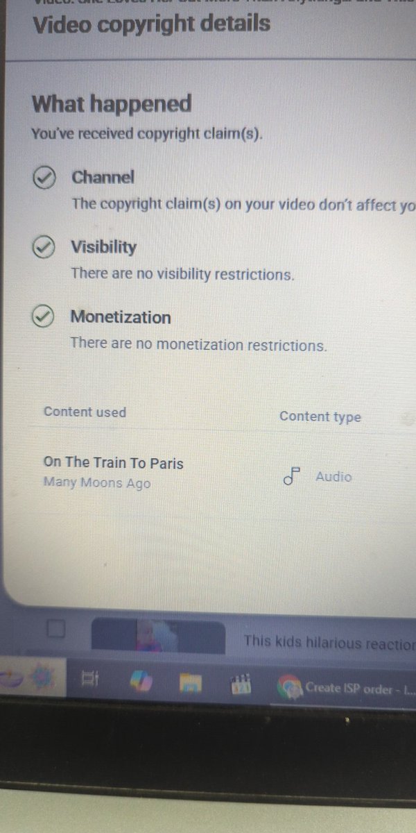 iamkakar's tweet photo. I just received a copyright notice on a sound clip I added from the YouTube library, added the same clip on More than a 100 videos, but this one just shows the copyright notice. And this is causing a reach down issue on my channel.
Sound title :On the train to Paris @TeamYouTube https://t.co/tFuAlosIy8