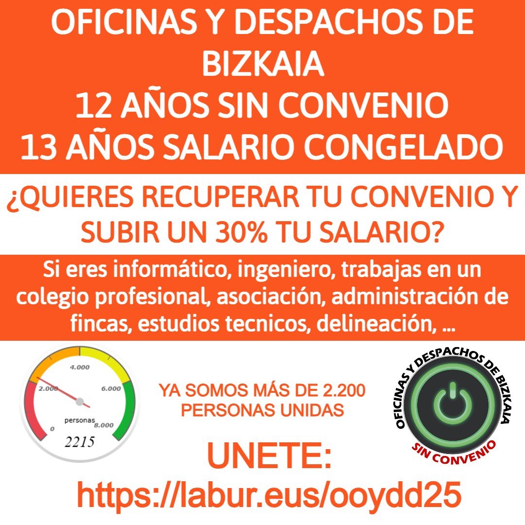 Oficinasenlucha's tweet photo. Recuperemos el convenio oficinas y despachos de Bizkaia. Si es tu convenio únete: https://t.co/3hr5Sh212G

Recupera el 30% de tu salario base perdido. https://t.co/ahwnujDDrr