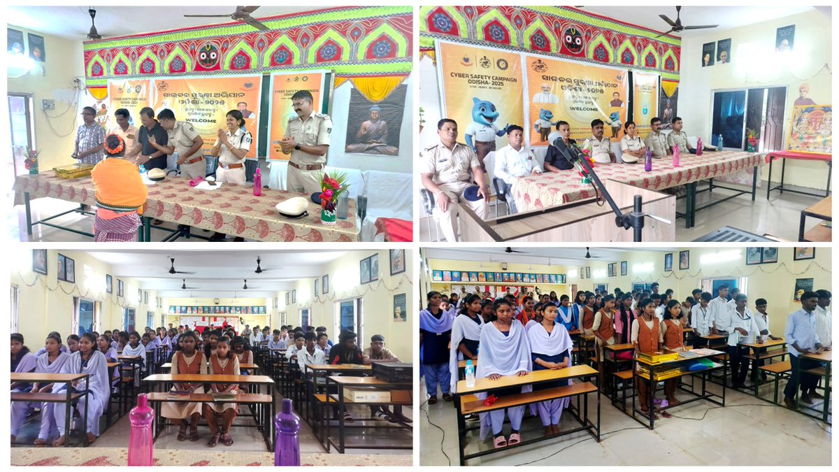 spkandhamala's tweet photo. Today on 20.10.2025 Cyber Safety awareness programs were conducted in #Gochhapada at the Govt High School, Market and Hata area. Students, teachers, senior citizens and the public actively participated.
Activities included an awareness speech, spot quiz, and distribution of informative leaflets. The Cyber Rath is also visiting various GP HQs of Gochhapada PS to maximize outreach.
#CyberSafeOdisha #StaySafeOnline
@DGPOdisha @odisha_police @cybercopodisha @igpsr