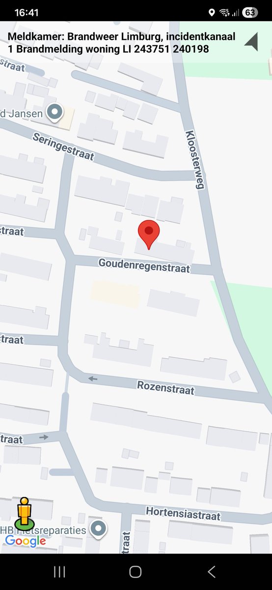 Brandmelding woning in Valkenburg