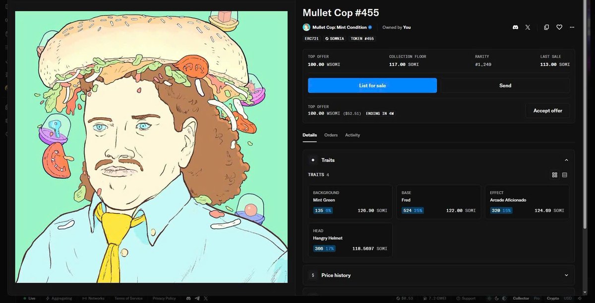 Add to your cart.

- Hold NFT <a href="/MulletCopGame/">Mullet Cop 'The Game'</a> 
- Wait for boost points
- Wait for price increase
- Share with friends.
- Play somnia games
- Hold $SOMI
- Increase profits through NFT
- Trust <a href="/Somnia_Network/">Somnia</a> 

That's it 👌