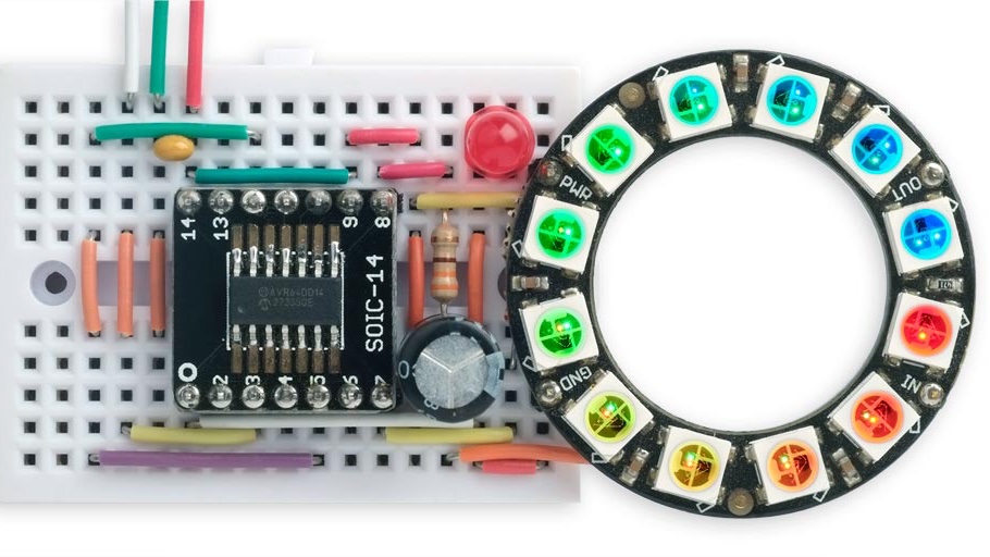 MicrochipMakes's tweet image. .@johnson_davies managed to implement a hardware driver for NeoPixel displays using the hardware peripherals and Event System in a 14-pin AVR64DDD14: technoblogy.com/show?5CC0