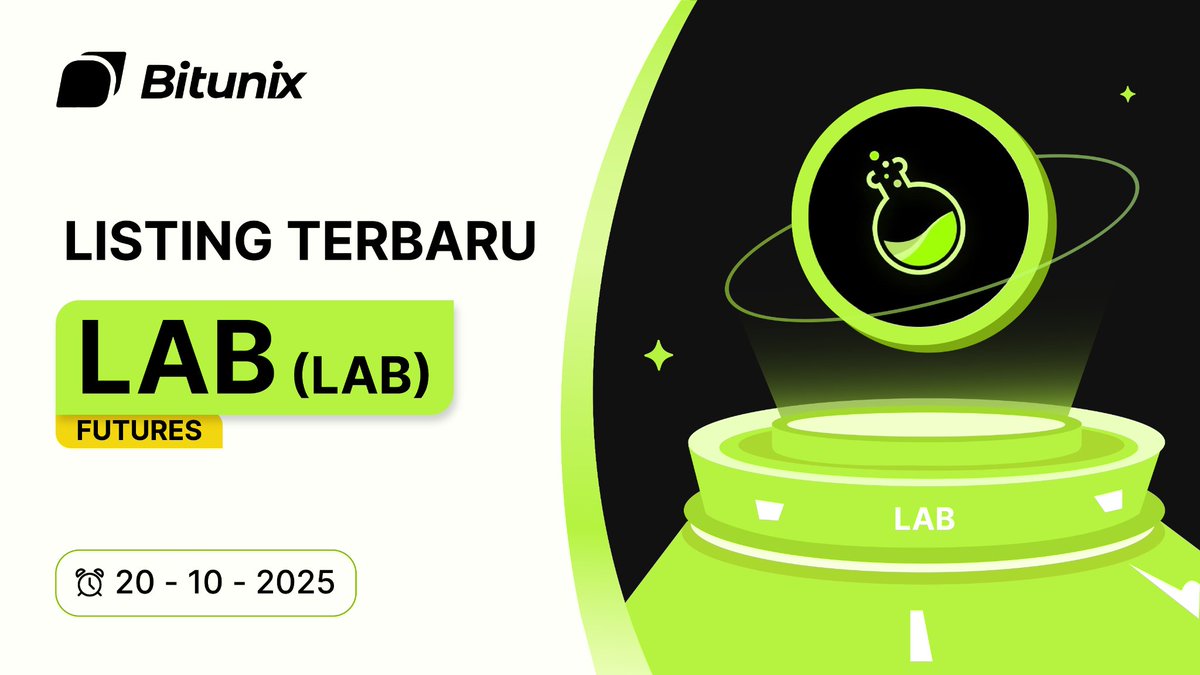 BitunixID's tweet image. 📣 Listing Perdagangan Terbaru
Dengan bangga Bitunix Melisting $LAB Lab pada perdagangan Futures!
🔥 Tautan Perdagangan Futures:
short.bitunixads.com/Zh4sCeuE