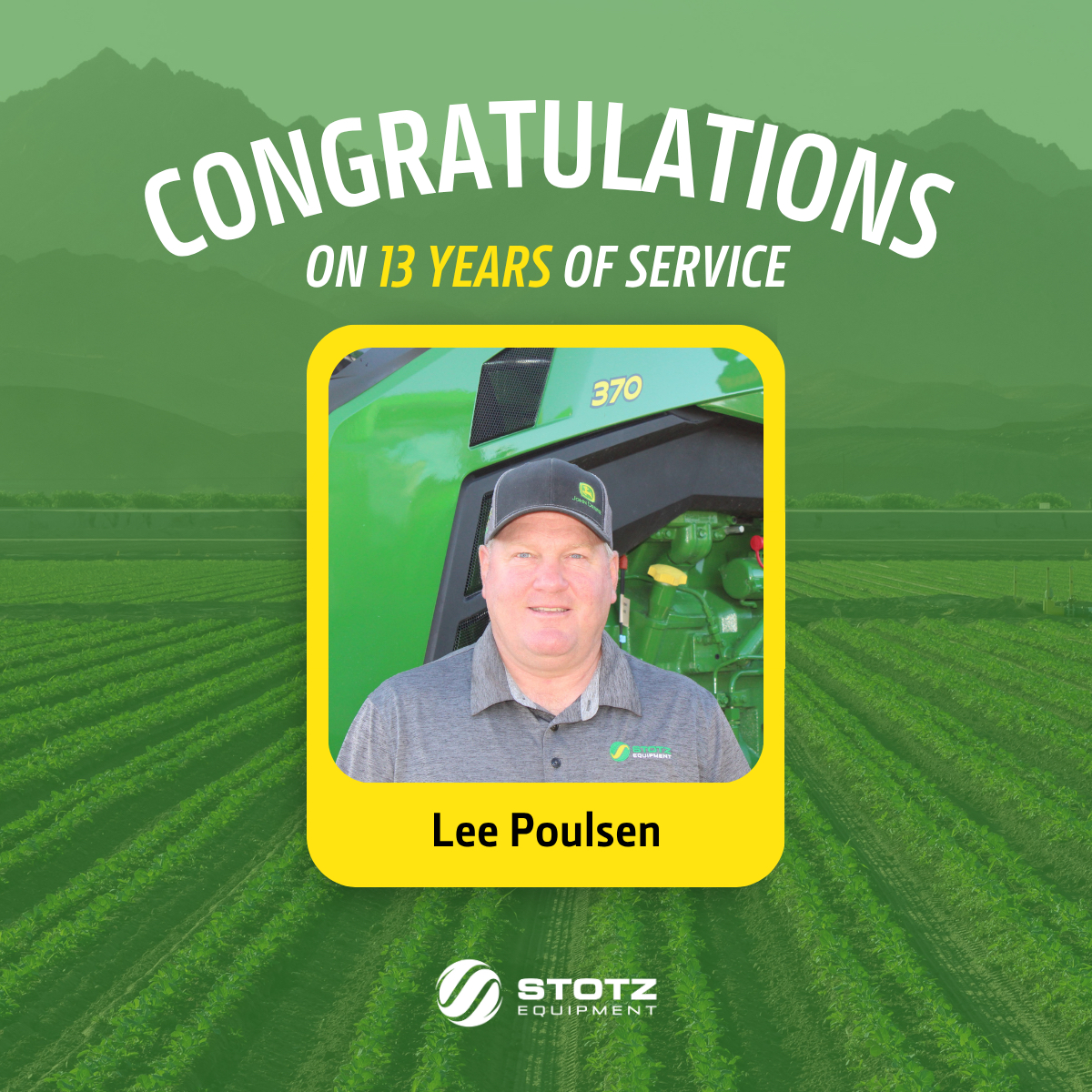🎉 Congratulations to Lee Poulsen from our Nephi store on 13 years with Stotz Equipment!
Your dedication, knowledge, and commitment to our customers make a lasting impact every day. We’re proud to have you on the Stotz team! 💪🌾
#StotzEquipment #JohnDeere #TeamStotz