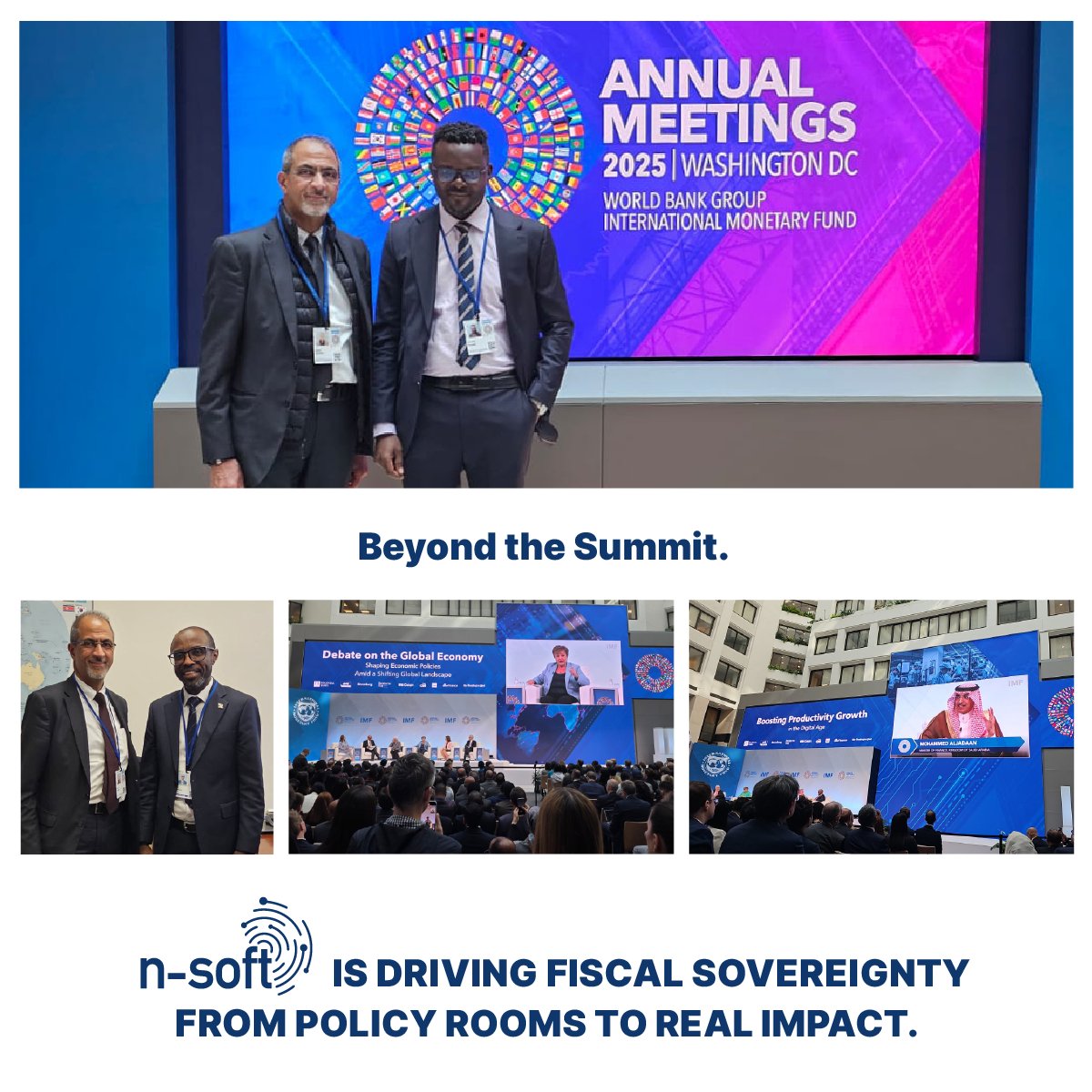 ZiniRoger's tweet image. Debt sustainability, AI governance & fiscal resilience shaped the 2025 #IMFMeetings.
Proud that N-Soft was invited to take part, an important signal of trust from our partners, and to contribute to the dialogue on fiscal sovereignty.