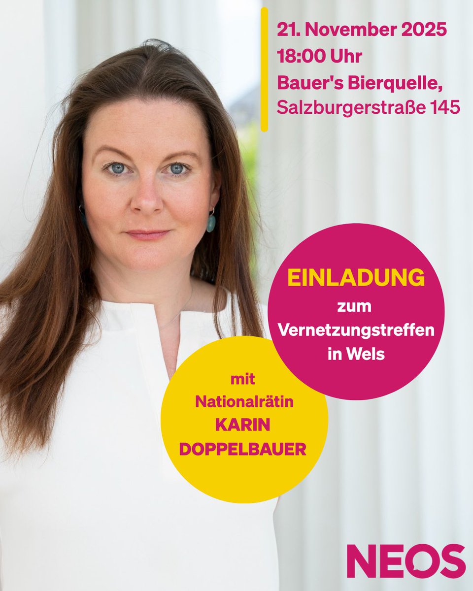 📣Einladung: Weiteres Vernetzungstreffen in Wels!
In entspannter Atmosphäre möchten wir mit euch erneut ins Gespräch kommen - über das, was die Region bewegt, eure Anliegen, Ideen und Fragen. Jede und jeder ist herzlich willkommen.

Anmeldung: go.neos.eu/events/detail/…