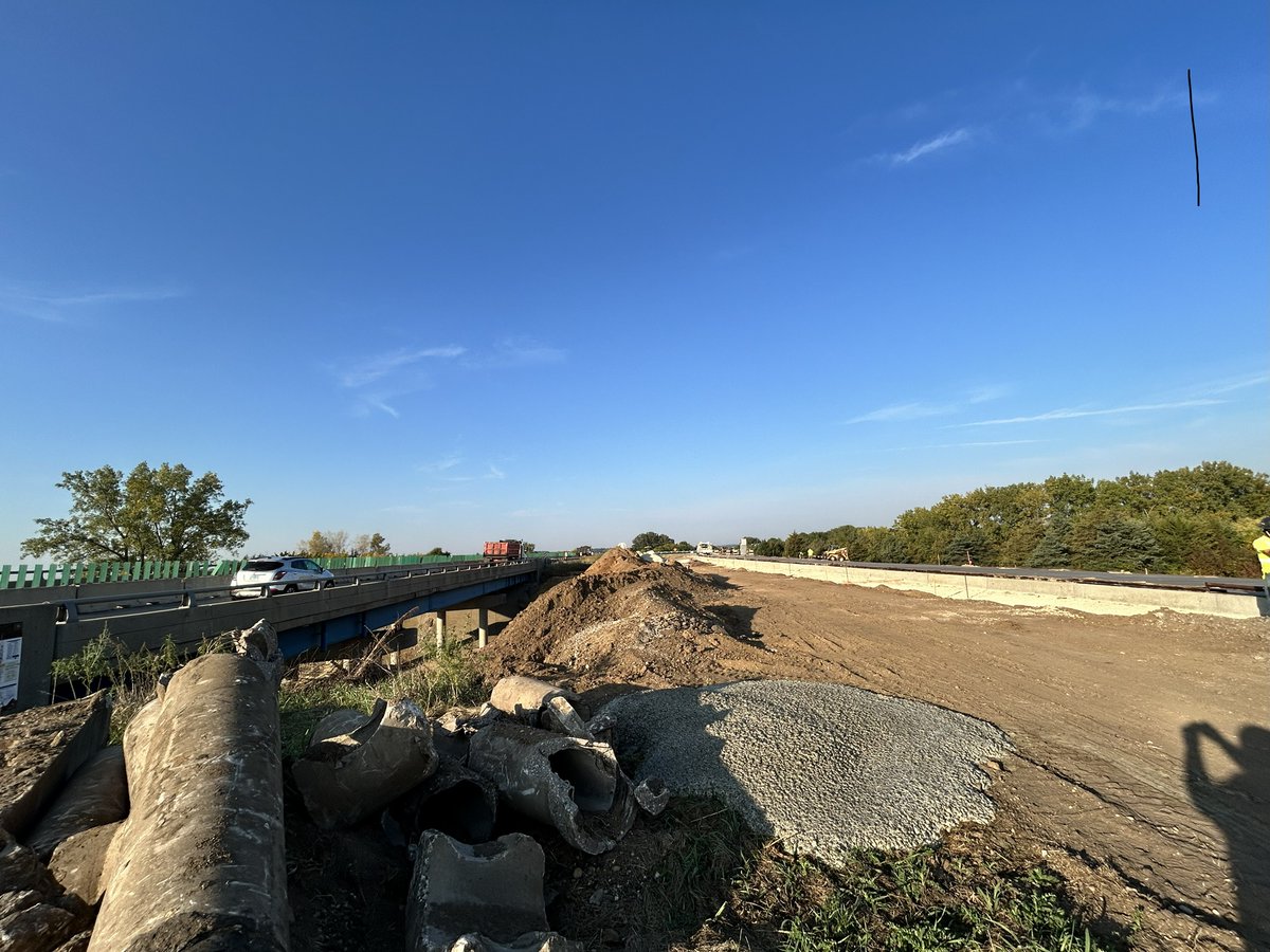 ROCK FALLS: The removal of WB I-88 bridge (shown here) just west of the U.S. 30 exit is completed. Work is underway on removing the EB bridge. This is part of a multiyear project to repair the corridor between U.S. 30 &amp; the U.S. 30 spur. More: prez.ly/syhd #ILTraffic