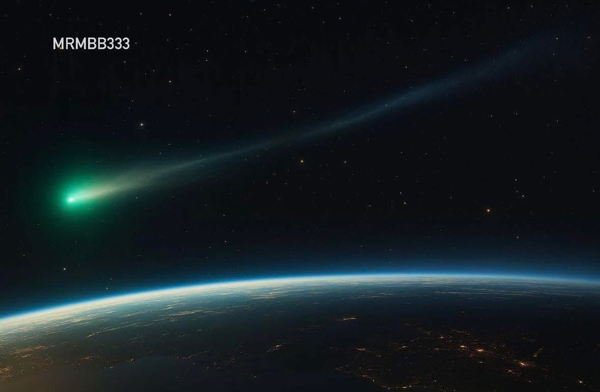 MrMBB333's tweet image. In less than 24 hours — EYES TO THE SKY! ☄️
A once-in-a-lifetime visitor is about to appear.
The GREEN COMET C/2025 A6 (Lemmon), from the EDGE OF THE SOLAR SYSTEM, makes its CLOSEST PASS by Earth.
Look low in the NORTHWEST SKY after sunset.

#CometLemmon #MrMBB333