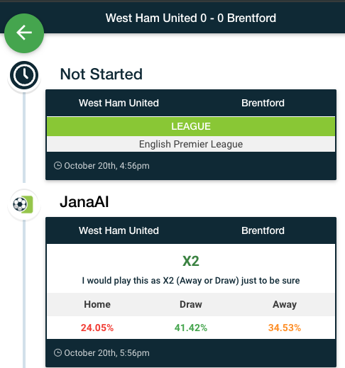 ScoreChat's tweet image. #WHUFC vs #BrentfordFC tonight! Here are Football AI predictions. If you want to download the app for more, here&apos;s a link: 
play.google.com/store/apps/det…
#premierleague #footballpredictions #soccer