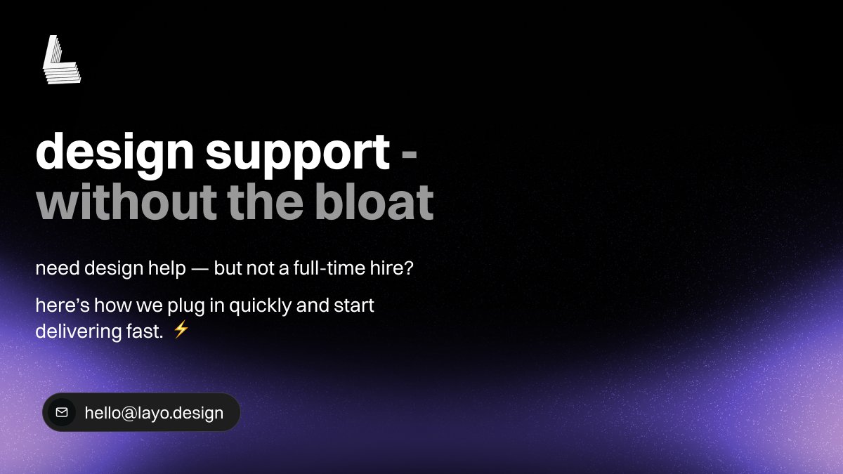 layo_studio's tweet image. need design help - but not ready for a full-time hire?
we work with product teams who:
– move fast
– need flexibility
– and want designers who can plug in without friction

📩 if you’re stretched thin and need an extra brain (or two) - let’s talk.
we’re open for november.