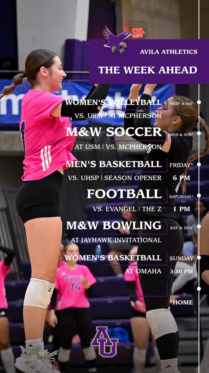 Avila_Athletics's tweet photo. A ton of opportunities this week to see your Eagles in action! https://t.co/QnzdGwSyrz