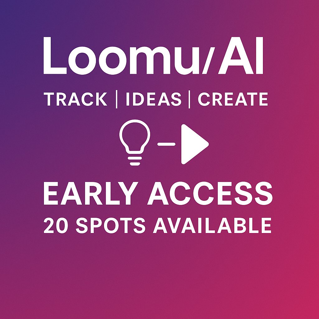LoomuAiOfficial's tweet photo. 🚀 Introducing LoomuAI — where curiosity meets creation.
🔥 Track what’s trending
💡 Spark ideas in seconds
🖼️ Generate stunning text & visuals
We’re opening 20 exclusive early-access spots.
💌DM to get your invite now!
https://t.co/giI6dmI9wb
#AI #Creativity #LoomuAI #Loomu https://t.co/qeOs9beJx6