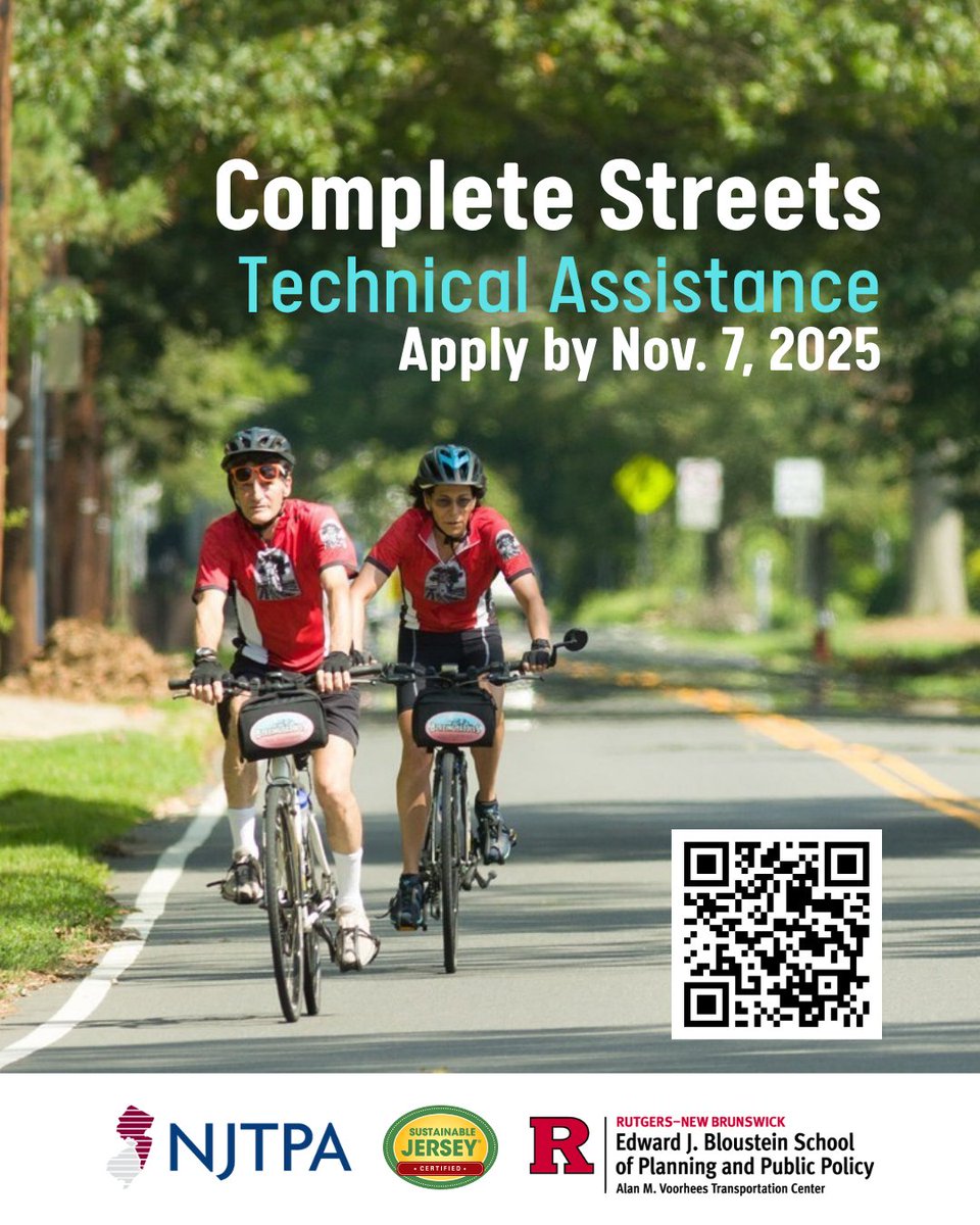 SJ_Program's tweet image. Is your municipality looking to make streets safer, more accessible and welcoming for everyone—whether walking, biking or driving?
Free technical assistance is available through the NJTPA’s Complete Streets Technical Assistance Program: bit.ly/NJTPACompleteS…
#CompleteStreetsTA