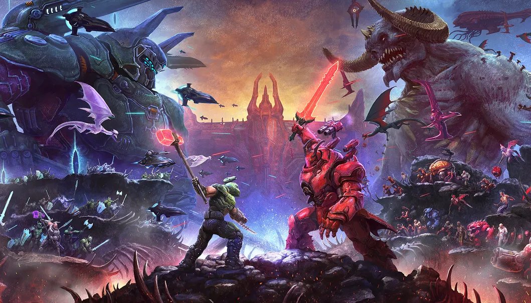 Happy 5 year anniversary to Doom Eternal: Then Ancient Gods! <a href="/DavidLevyMusic/">David Levy</a> and I will be attempting (lol) a live stream in one hour to celebrate.
Join us!
YT: youtube.com/live/saarMTjg2…