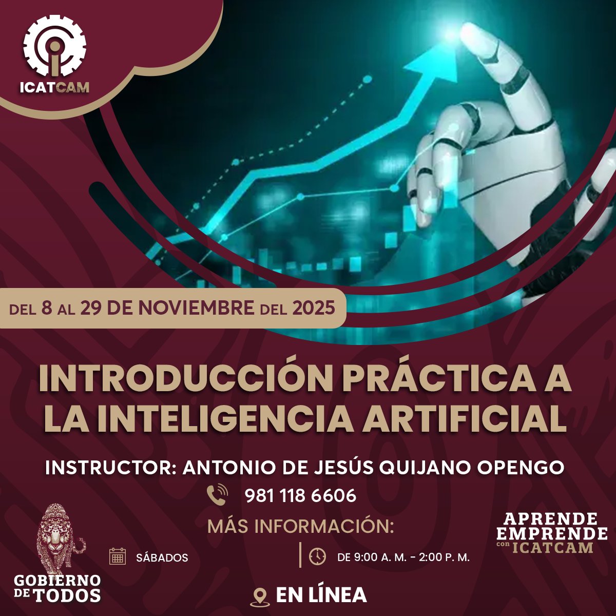 ¡En el #ICATCAM nos innovamos para ti!
Inscríbete ahora mismo a nuestros cursos, en los que podrás #capacitarte en el uso de nuevas tecnologías.
Aquí encontrarás toda la información para comenzar a #AprenderParaEmprender.
<a href="/LaydaSansores/">Layda Sansores</a> <a href="/estebanyammx/">Esteban Yam</a>
#GobiernoDeTodos