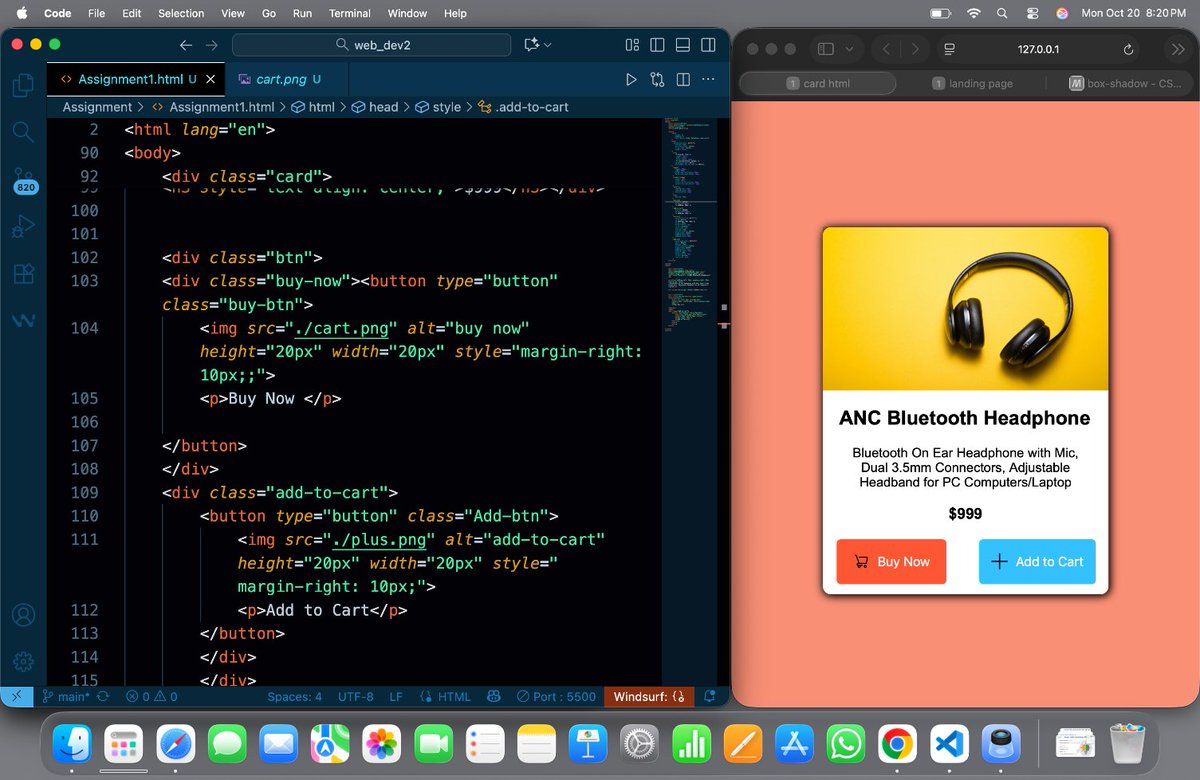 vinniit_23's tweet image. Day:-14 of #100DaysOfCode
> Made this with html and Css,
> Learned more about Tailwind, Tmr Probably made one short project with tailwind.
And one more thing which one is looking more appleaing?
with cart icons(colored) or without cart icons(Black)