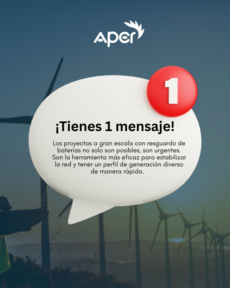 AperPr's tweet photo. 📩 Tienes 1 mensaje importante:

Los proyectos a gran escala con baterías no solo son posibles, son urgentes.

⚡ Son la herramienta más eficaz para estabilizar la red y lograr un perfil de generación diverso rápidamente.

#RenovablesYa #PuertoRico #APER https://t.co/2eedcm2KsI