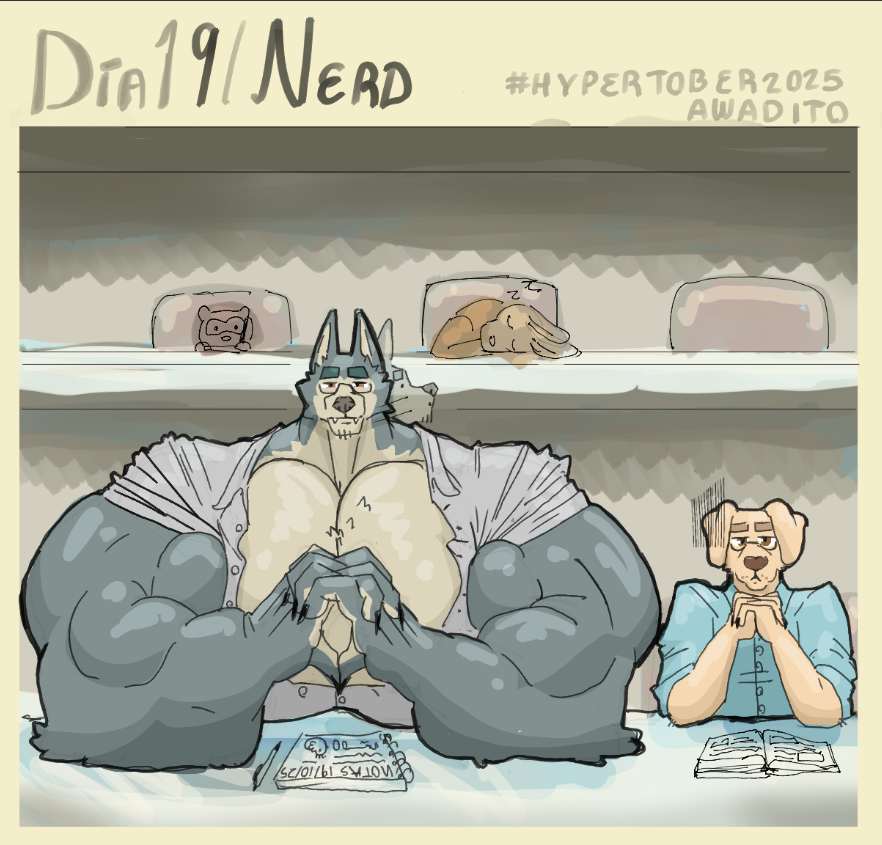 awa_dito's tweet photo. Hypertober2025 | Day 19 | Nerd
Legoshi comes incognito to Jack's classes pretending to be a nerd like his friend but I don't think he's good at it.
#Hypertober2025 #Hypertober #beastarsfanart https://t.co/NKc16KrAh9