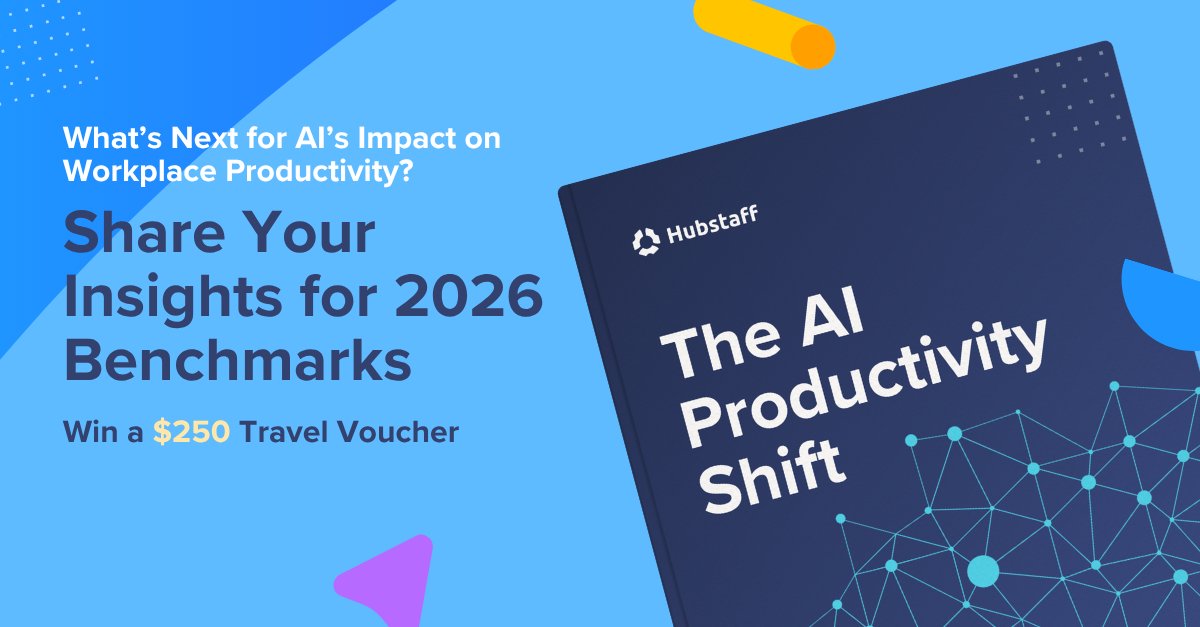 🔈Last call: Help set the 2026 work benchmarks. 🎁 Win a $250 travel voucher

👉 Take a quick survey: hubs.li/Q03PbH9C0

Your input shapes the data behind the Hubstaff 2026 Benchmark Report. 📈

#AIatWork #Hubstaff #Productivity