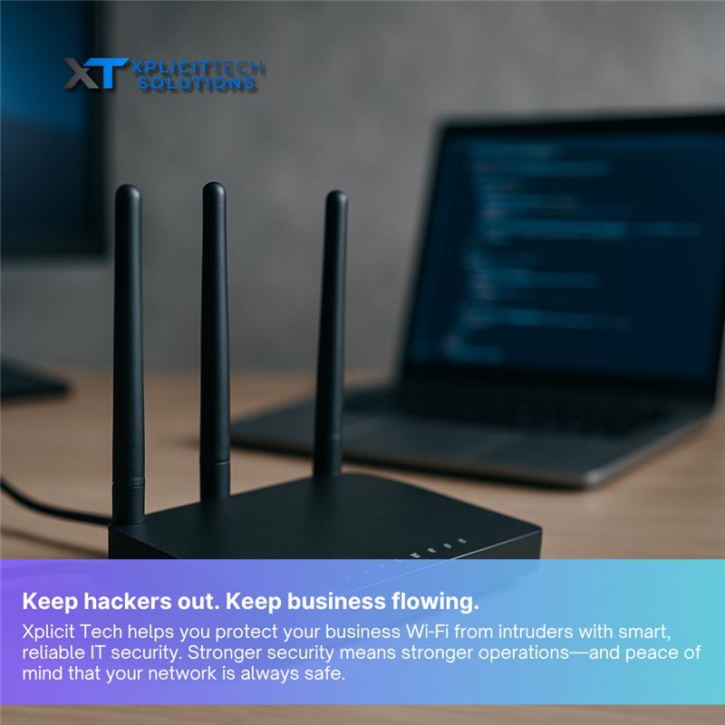 xplicittech's tweet image. 💡 Monday IT Tip: Keep intruders off your business Wi-Fi!
🔒 Use strong passwords
⚙️ Enable WPA3
👀 Monitor your network

Xplicit Tech helps secure your connections so your business stays safe &amp;amp; productive. 

#XplicitTech #CyberSecurity #TechTips #ITSupport #WiFiSecurity