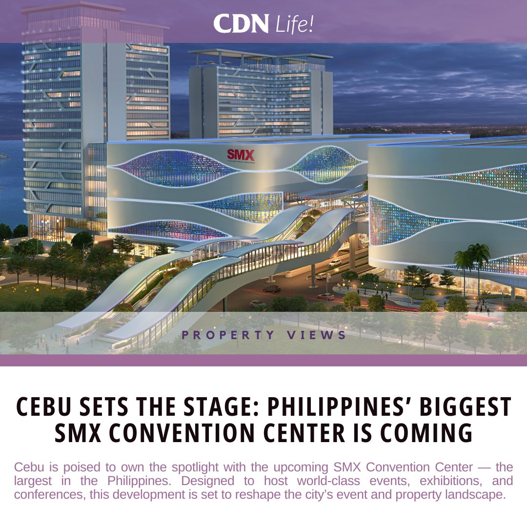 cebudailynews's tweet photo. #ICYMI. Cebu is about to become a global events destination.
The Philippines’ biggest convention center, the new SMX in Cebu, is on its way. Setting new standards for space, scale, and city-wide impact.
Read more: https://t.co/EhwFZjppAK
#CDNDigital #CDNLife #CDNWhatsUp #BrandRoom