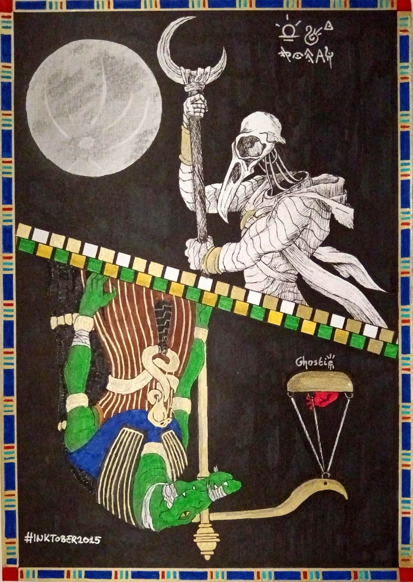 Ghostiee_Ghoul's tweet photo. Day 20: Rivals
#inktober2025 #day20 #rivals #moonknight #khonshu #ammit https://t.co/7BL13AekXv